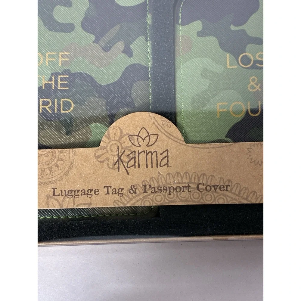 Karma Luggage Tag And Passport Cover. Camo. Brand New In Box.
